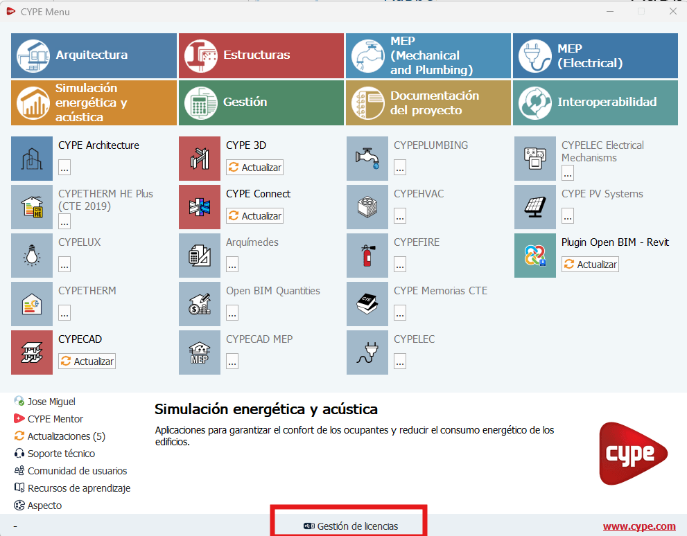 01 Como comprobar tu licencia de CYPE